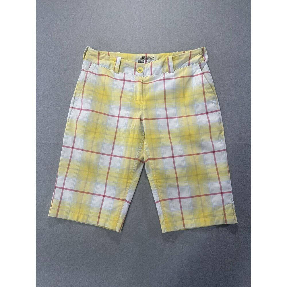 Nike Golf Tour Performance Dri-Fit Yellow/Red Plaid Shorts Women's size 6/P/CH